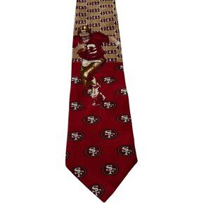 Vintage NFL San Francisco 49ers Football Graphic 100% Silk Neck Tie Fan Apparel